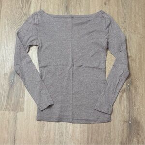 Gap Favorite Boat Neck Long Sleeve Oatmeal Tan Shirt Top Xsmall